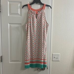 Cabana Life Coral and White Dress